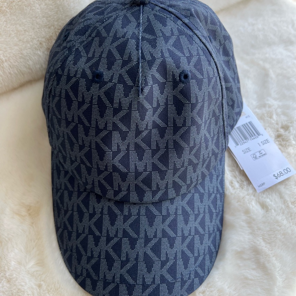 NWT Michael Kors MK Logo Navy Monogram Hat